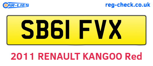 SB61FVX are the vehicle registration plates.
