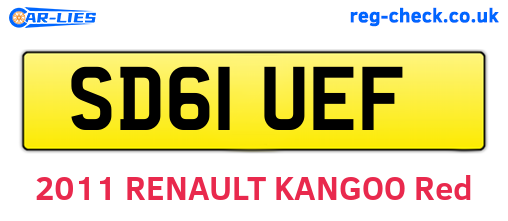 SD61UEF are the vehicle registration plates.