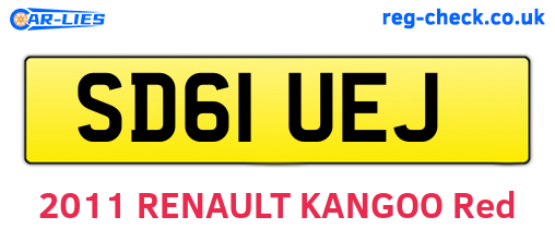 SD61UEJ are the vehicle registration plates.