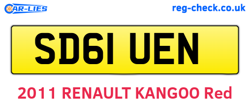 SD61UEN are the vehicle registration plates.
