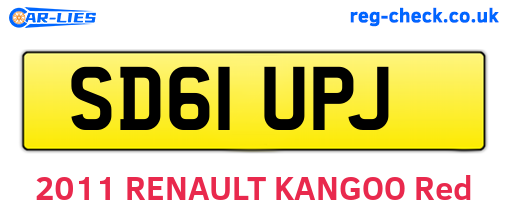 SD61UPJ are the vehicle registration plates.