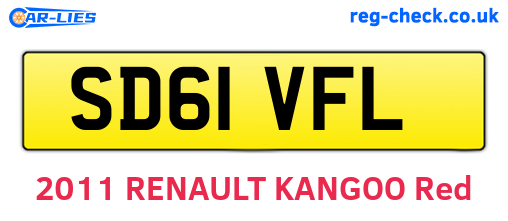 SD61VFL are the vehicle registration plates.