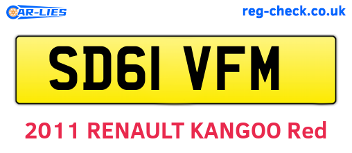 SD61VFM are the vehicle registration plates.