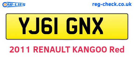 YJ61GNX are the vehicle registration plates.