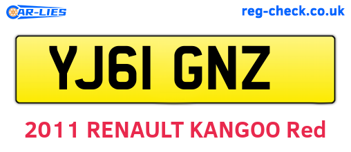 YJ61GNZ are the vehicle registration plates.