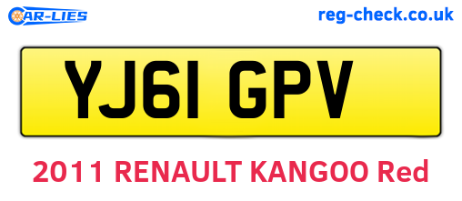 YJ61GPV are the vehicle registration plates.