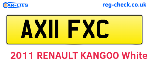 AX11FXC are the vehicle registration plates.