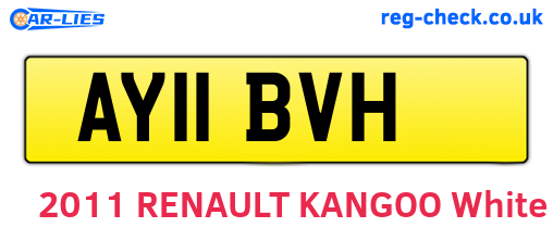 AY11BVH are the vehicle registration plates.