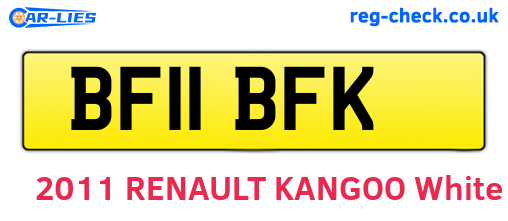 BF11BFK are the vehicle registration plates.