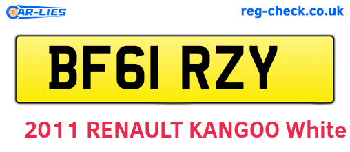 BF61RZY are the vehicle registration plates.