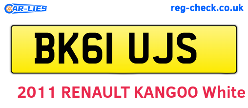BK61UJS are the vehicle registration plates.