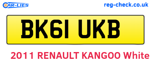 BK61UKB are the vehicle registration plates.