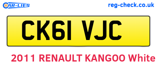 CK61VJC are the vehicle registration plates.
