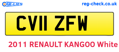 CV11ZFW are the vehicle registration plates.