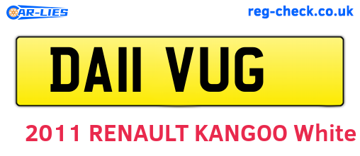 DA11VUG are the vehicle registration plates.