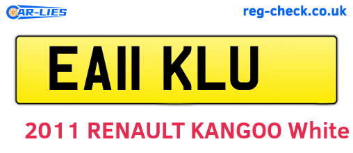 EA11KLU are the vehicle registration plates.