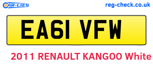 EA61VFW are the vehicle registration plates.