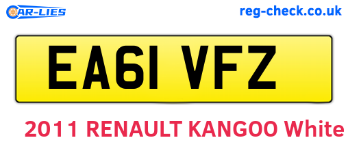 EA61VFZ are the vehicle registration plates.