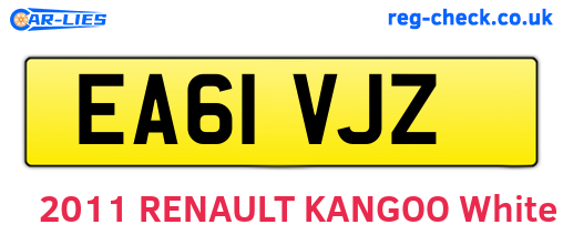 EA61VJZ are the vehicle registration plates.