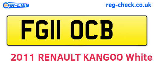 FG11OCB are the vehicle registration plates.