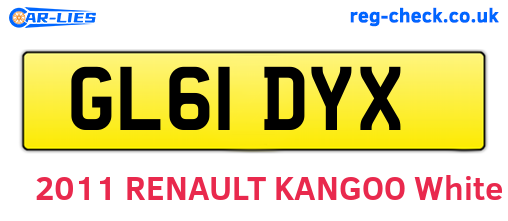 GL61DYX are the vehicle registration plates.