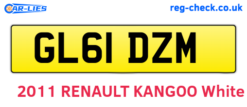 GL61DZM are the vehicle registration plates.