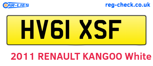 HV61XSF are the vehicle registration plates.