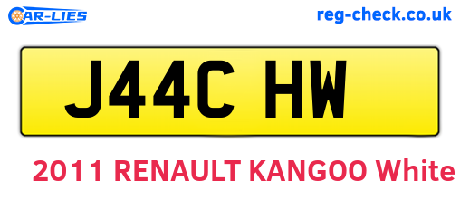 J44CHW are the vehicle registration plates.