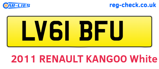 LV61BFU are the vehicle registration plates.