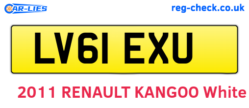 LV61EXU are the vehicle registration plates.