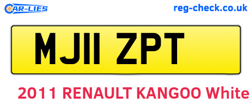 MJ11ZPT are the vehicle registration plates.