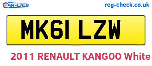 MK61LZW are the vehicle registration plates.