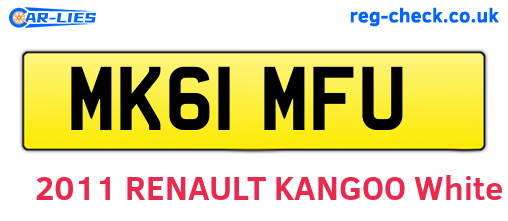 MK61MFU are the vehicle registration plates.