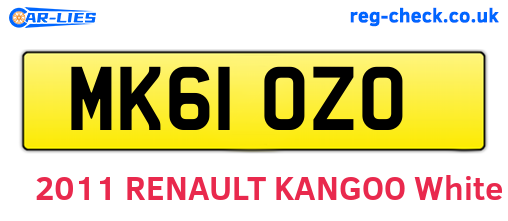 MK61OZO are the vehicle registration plates.