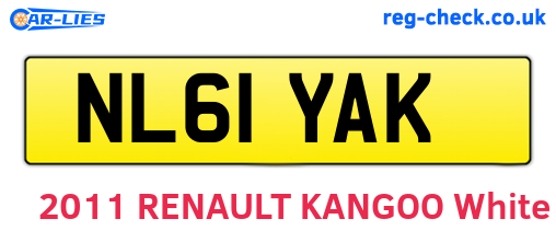 NL61YAK are the vehicle registration plates.