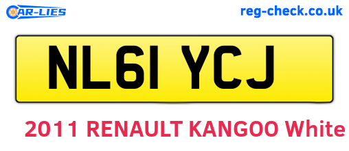 NL61YCJ are the vehicle registration plates.