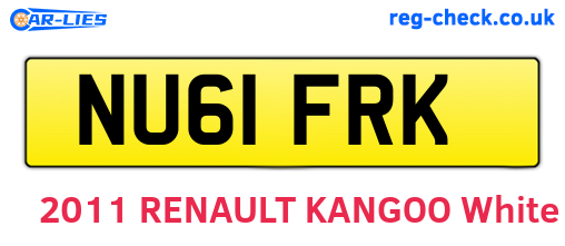 NU61FRK are the vehicle registration plates.