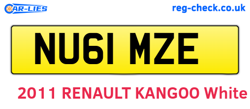 NU61MZE are the vehicle registration plates.