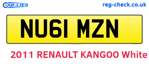 NU61MZN are the vehicle registration plates.
