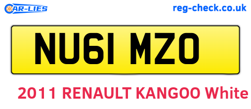 NU61MZO are the vehicle registration plates.