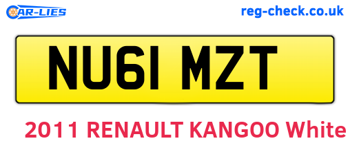NU61MZT are the vehicle registration plates.