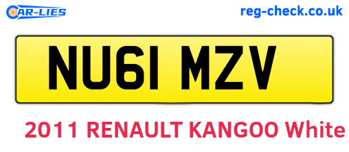 NU61MZV are the vehicle registration plates.