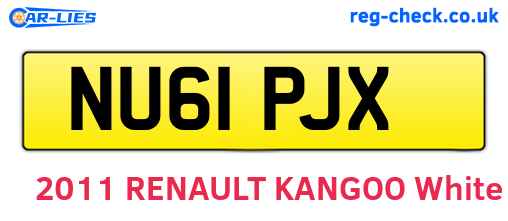 NU61PJX are the vehicle registration plates.