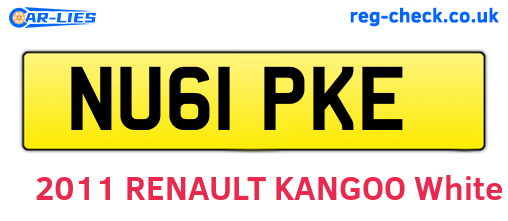 NU61PKE are the vehicle registration plates.