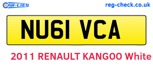 NU61VCA are the vehicle registration plates.