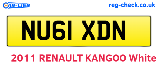 NU61XDN are the vehicle registration plates.