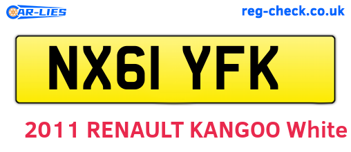 NX61YFK are the vehicle registration plates.