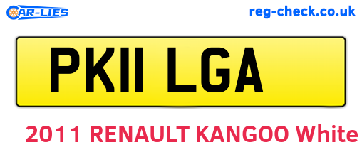 PK11LGA are the vehicle registration plates.
