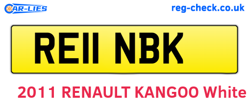 RE11NBK are the vehicle registration plates.