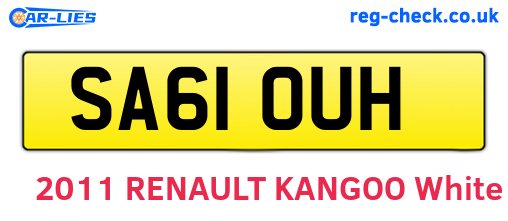 SA61OUH are the vehicle registration plates.